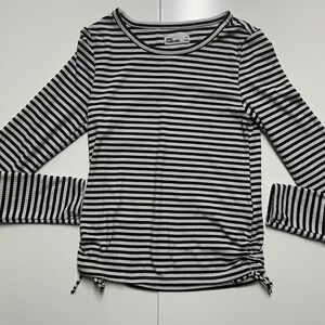 Black and white striped long sleeve top
